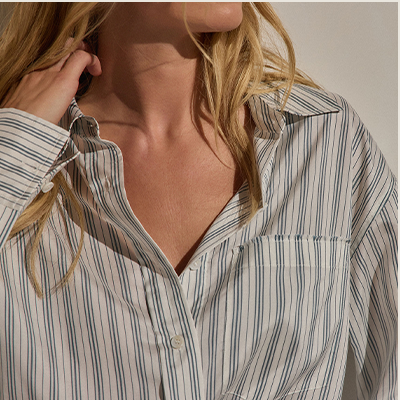 WOMEN'S SILK STRIPE SHIRT