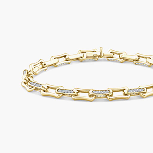 Lab Grown Diamond Bone-Link Bracelet in 10K Yellow Gold