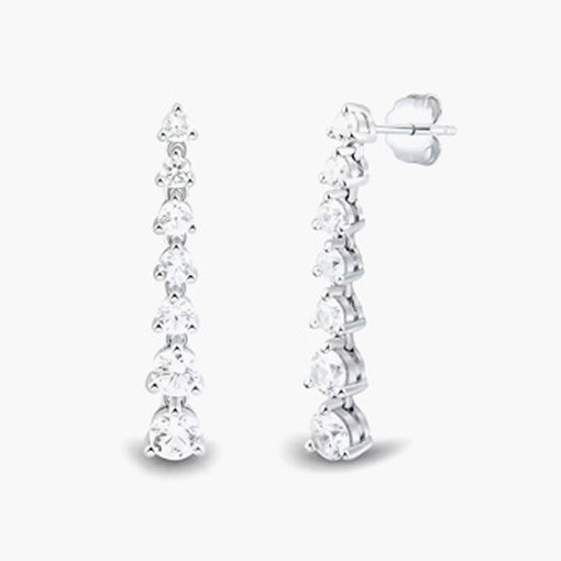 1 1/4 ct. tw. Lab Grown Diamond Dangle Earrings in 14K White Gold