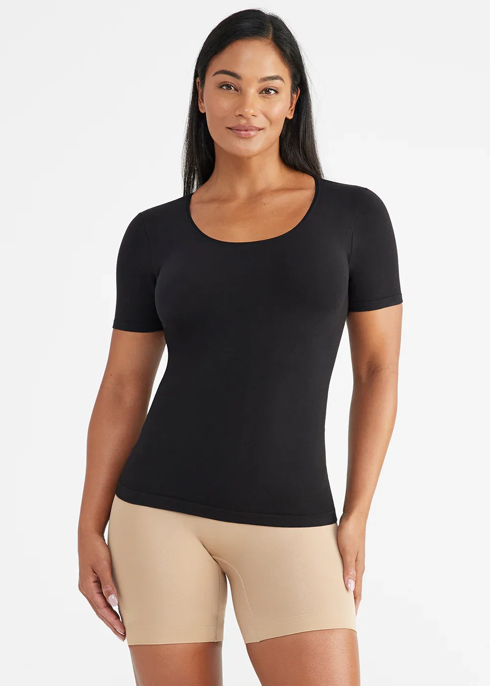 Image of Holly Short Sleeve Shaping Top - 360Sculpt™ Cotton - Black