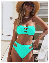 Bandeau Knot Cutout Bikini Set(with Removable Straps)