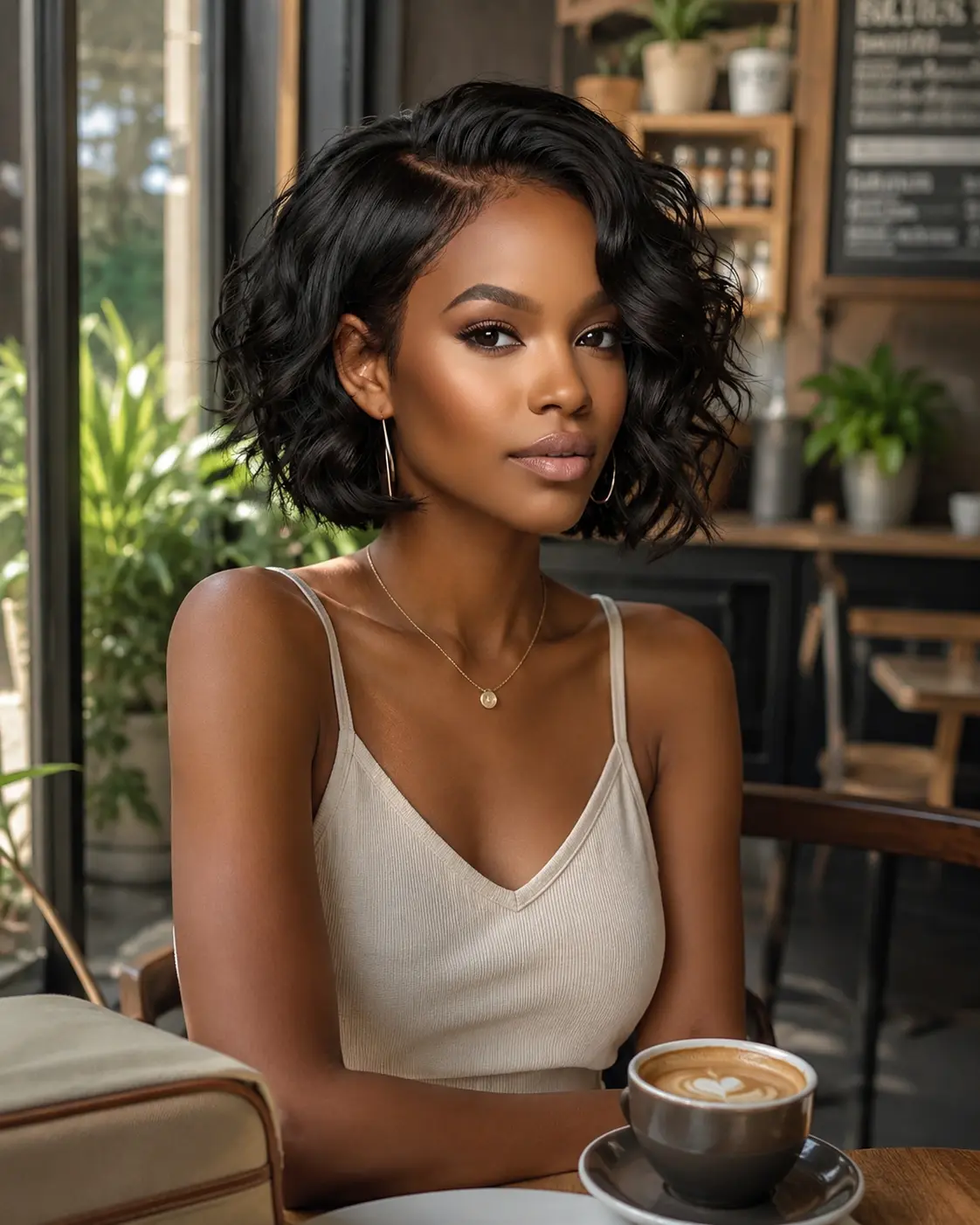 Wear and Go Wigs Elegant Hairstyles Wavy Bob Wigs With Side Part Pre Cut Lace Human Hair Wigs
