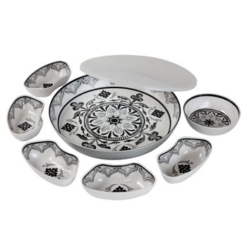 7-piece Melamine Lazy Susan with Cover