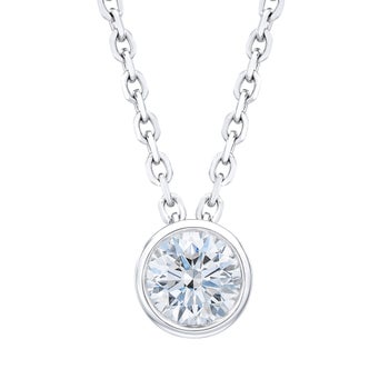 Round Brilliant 0.50 ctw VS2 Clarity, G Color Diamond 14kt White Gold Solitaire Pendant