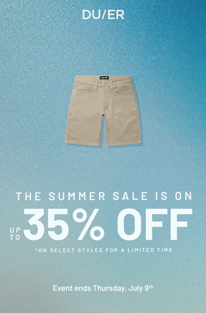DUER | Summer won't wait - 35% off select styles