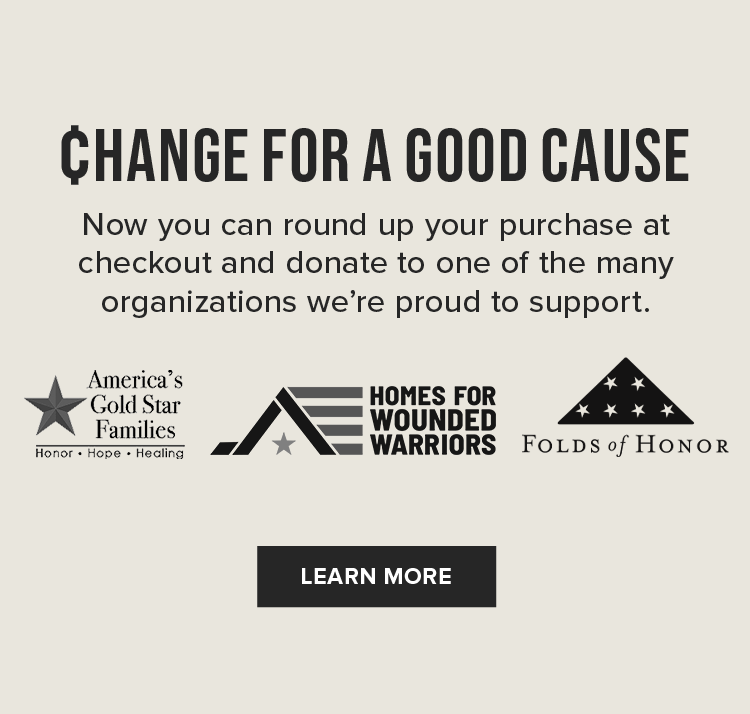 Change for a good cause. Learn More