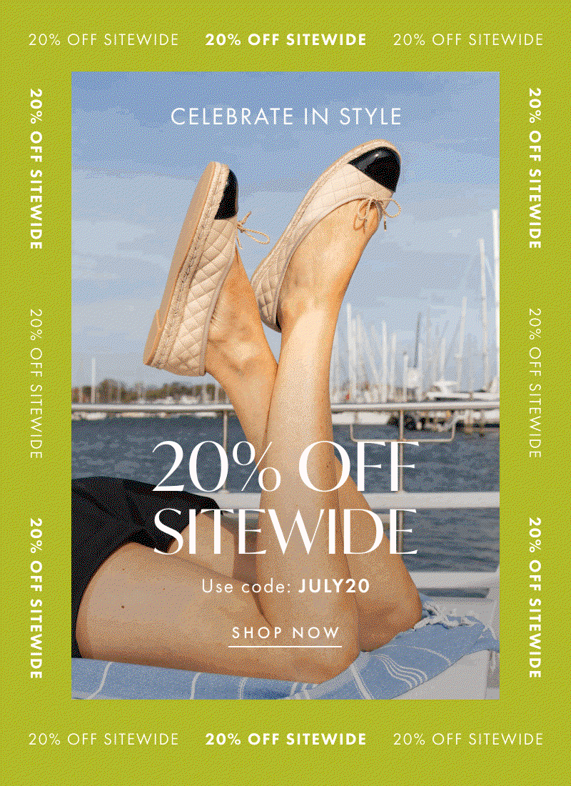 Celebrate in Style. 20% off sitewide.