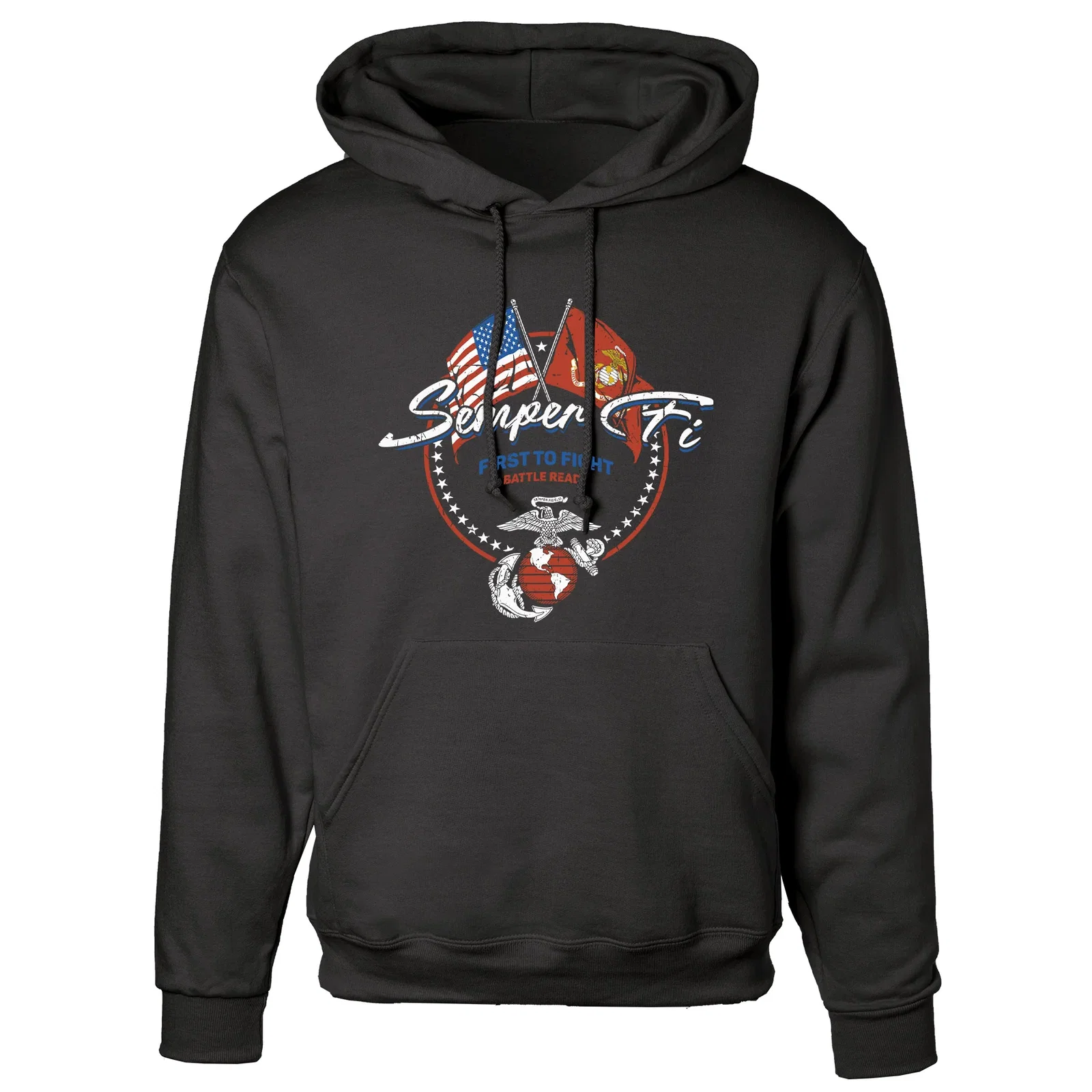 Image of Semper Fi Crossed Flags Hoodie