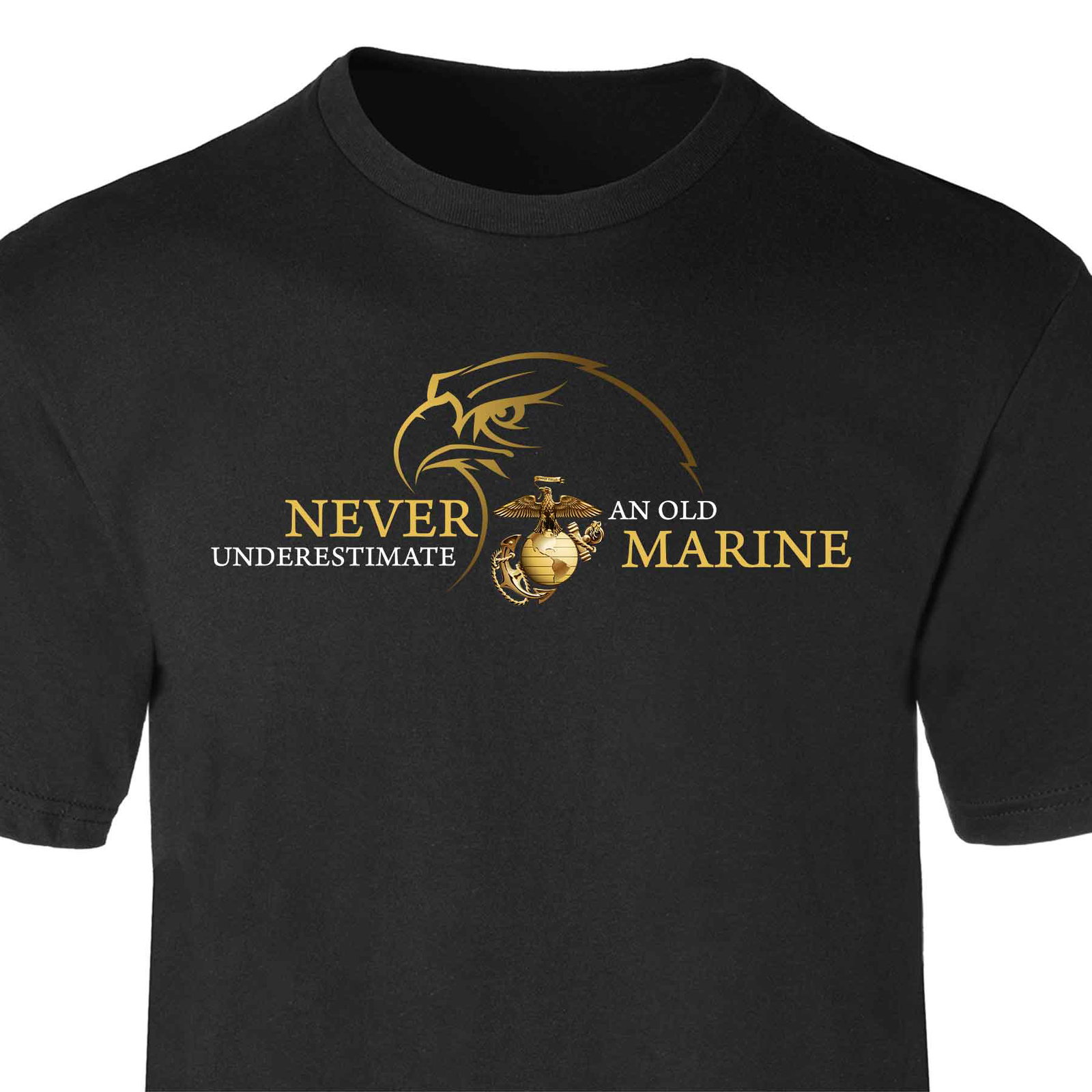 Image of USMC 'Never Underestimate an Old Marine' T-shirt