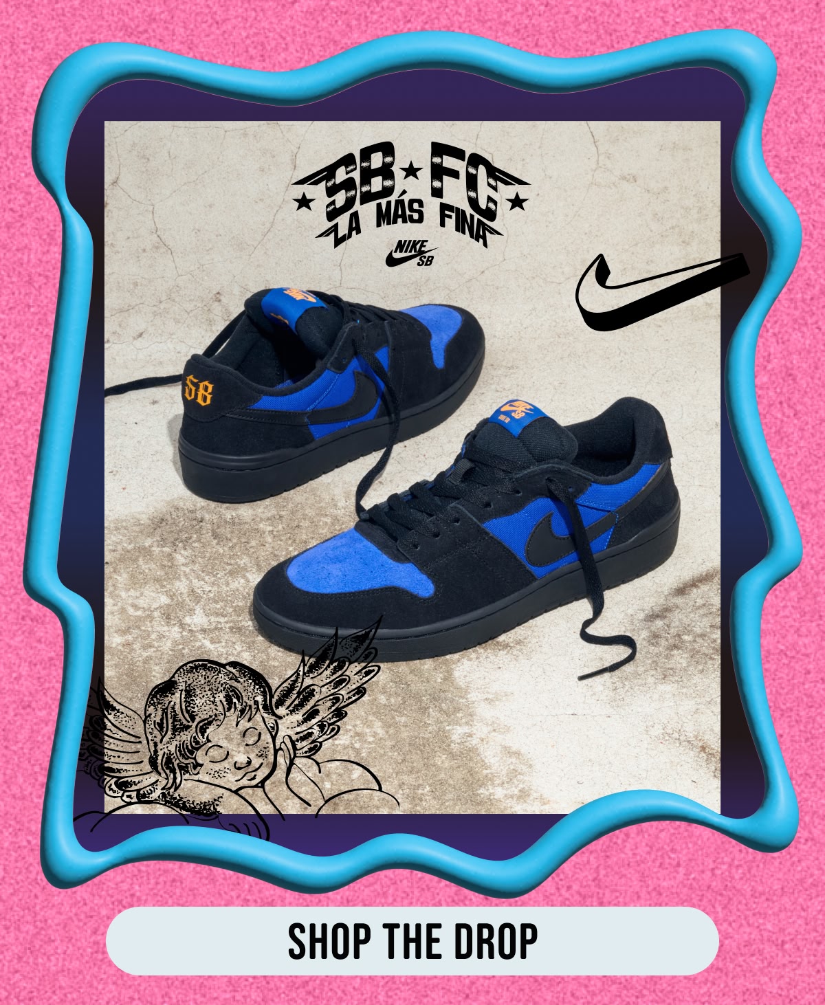 Shop the Nike SB FC Code 58 La Más Fina Racer Blue & Black Skate Shoes