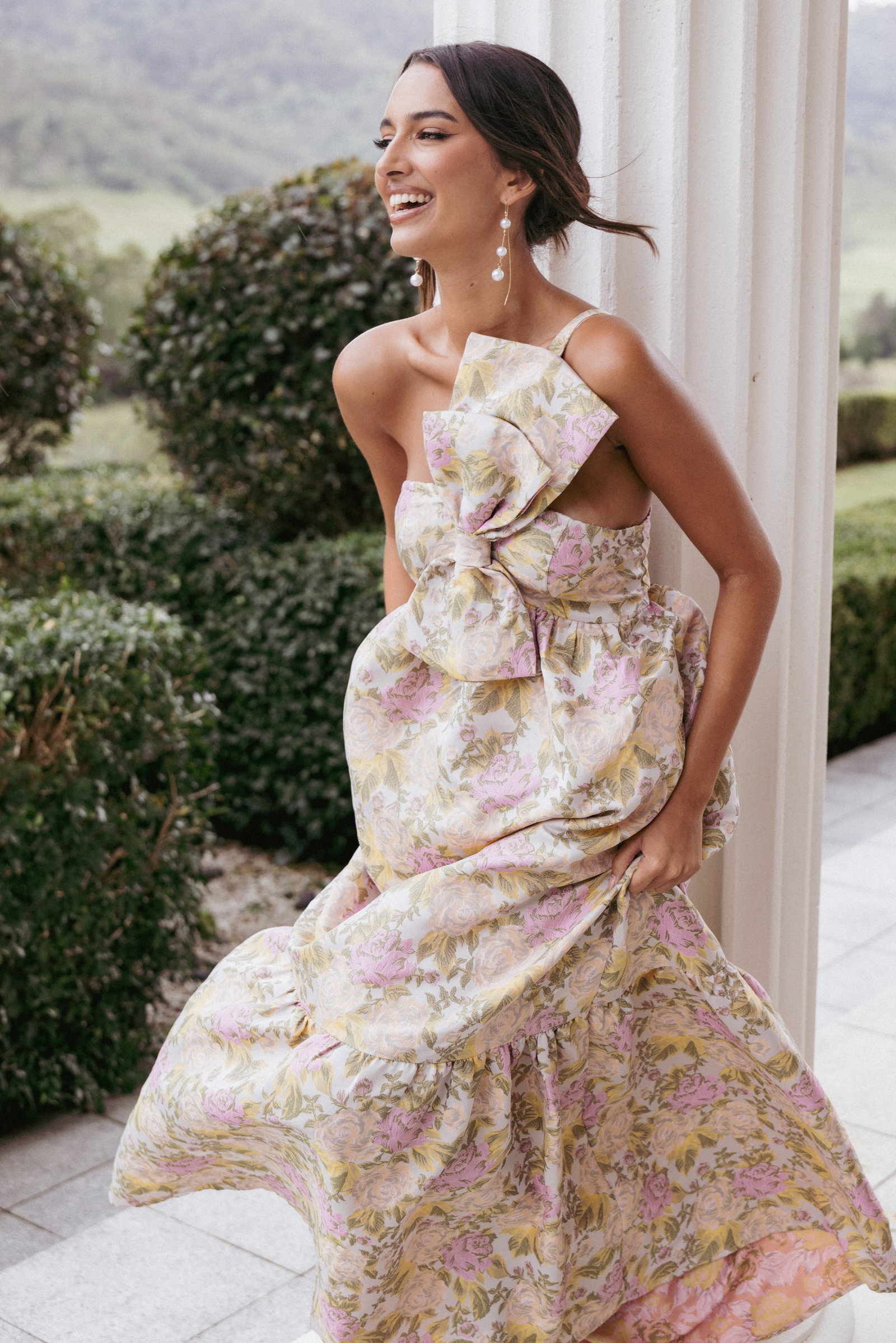 Image of Betina Bow Front Maxi Dress - Multi Floral
