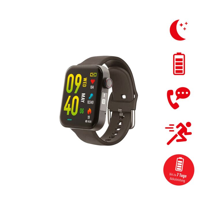 Kendox Fitness-Uhr «Life Tracker», 18 Sportmodi, bis zu 7 Tage Akku , schwarz