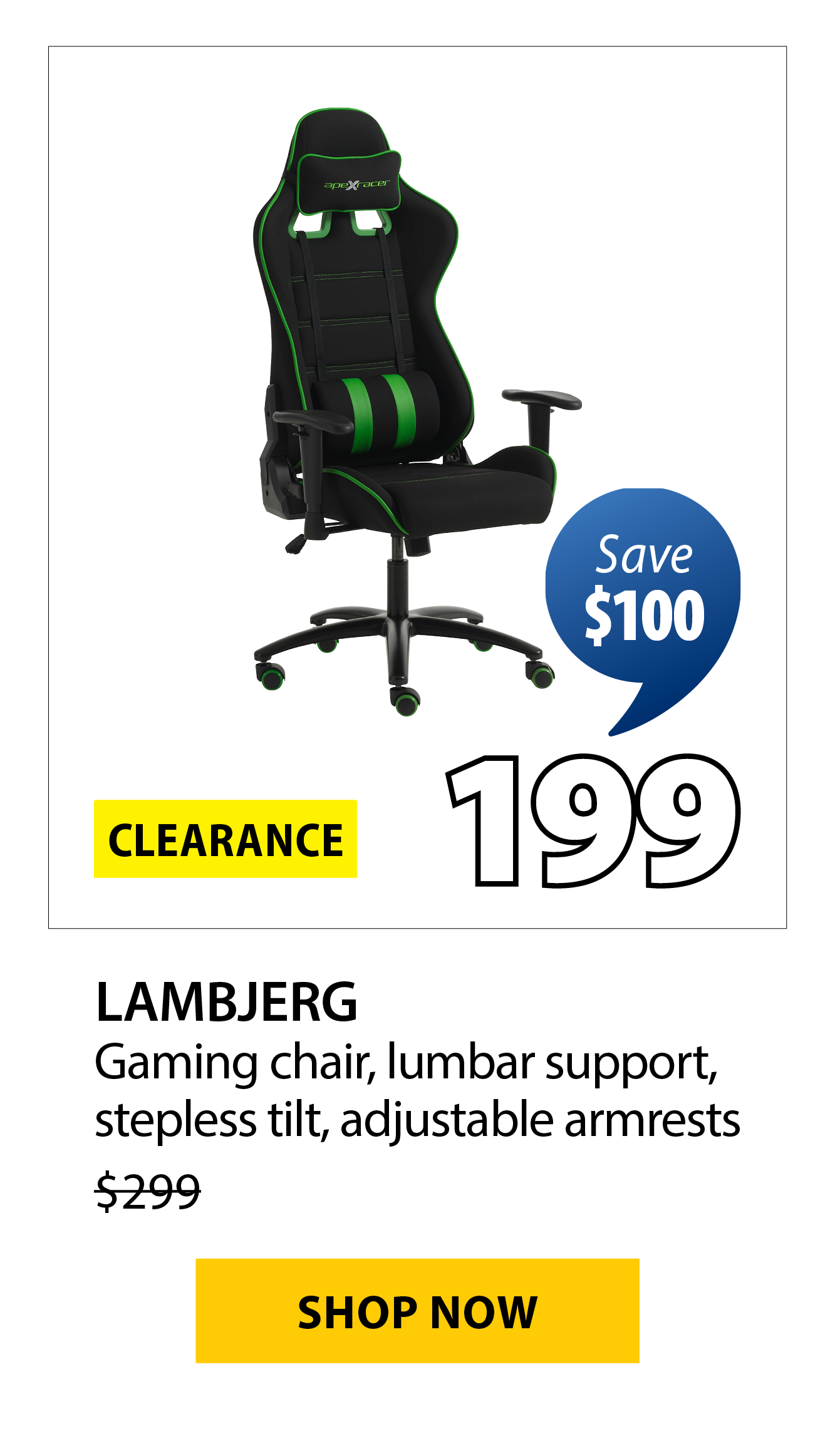 LAMBJERG Gaming chair | Save $100