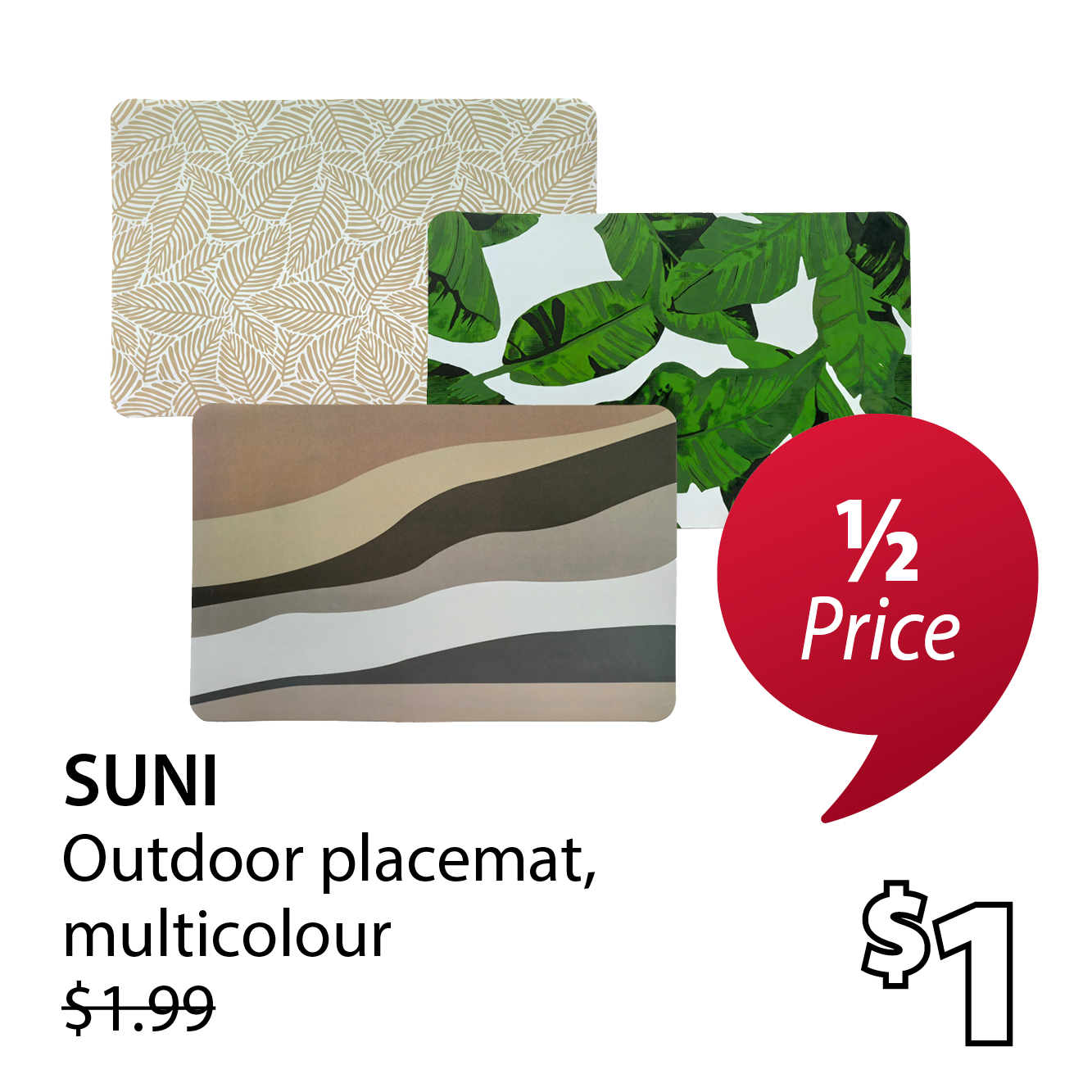 SUNI Outdoor placemat | 1/2 Price