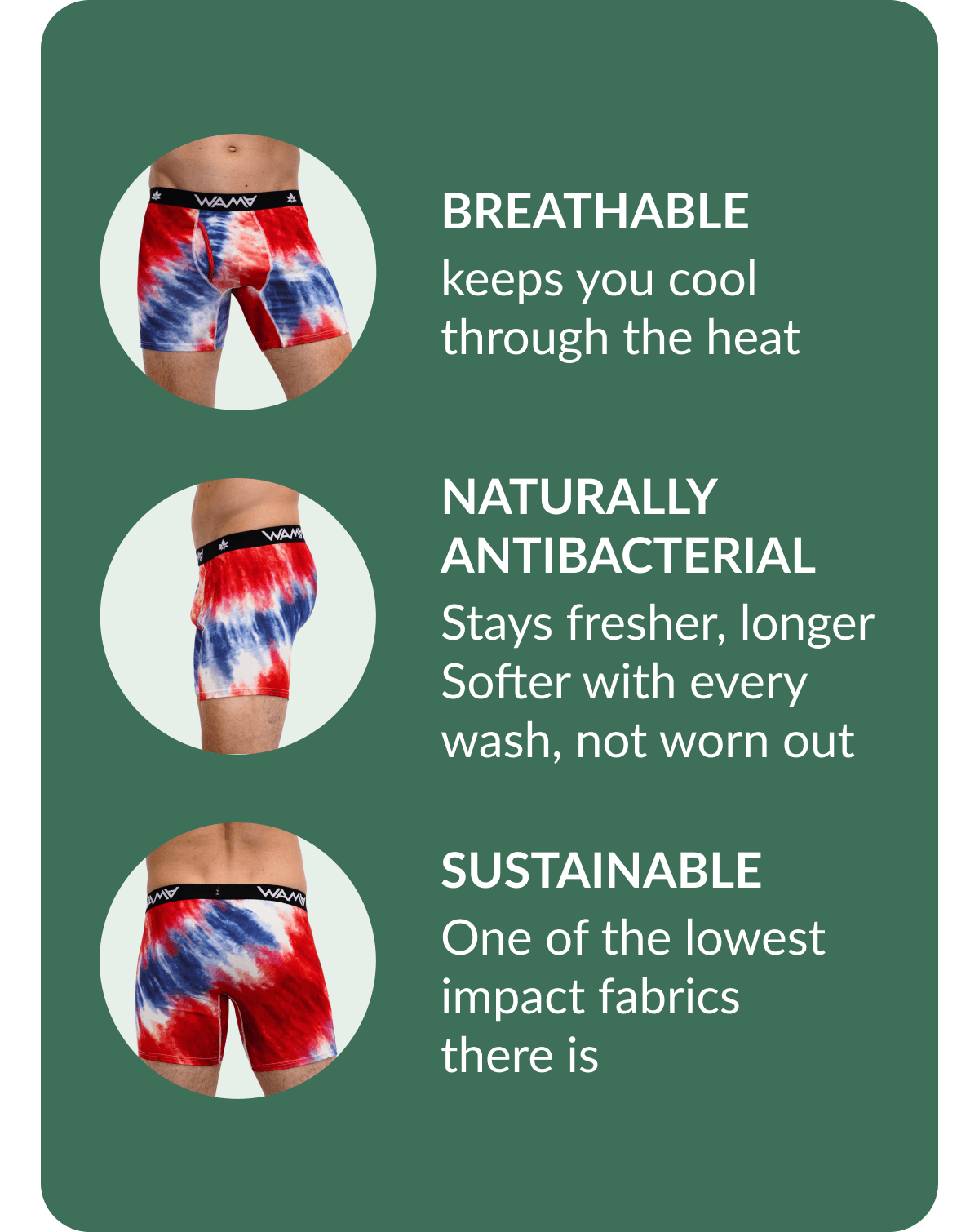 Breathable. Naturally antibacterial. Sustainable