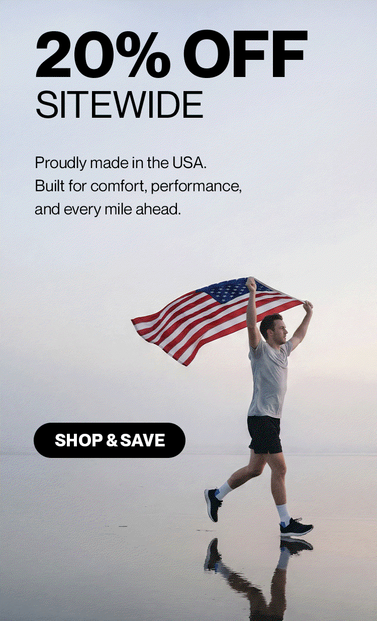 Independence Day Sale:  20% OFF SITEWIDE  H2: Celebrate American-made comfort with performance socks proudly crafted in the USA for every mile ahead.