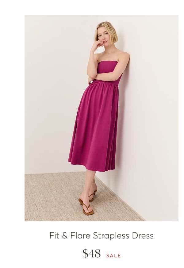 Fit & Flare Strapless Dress