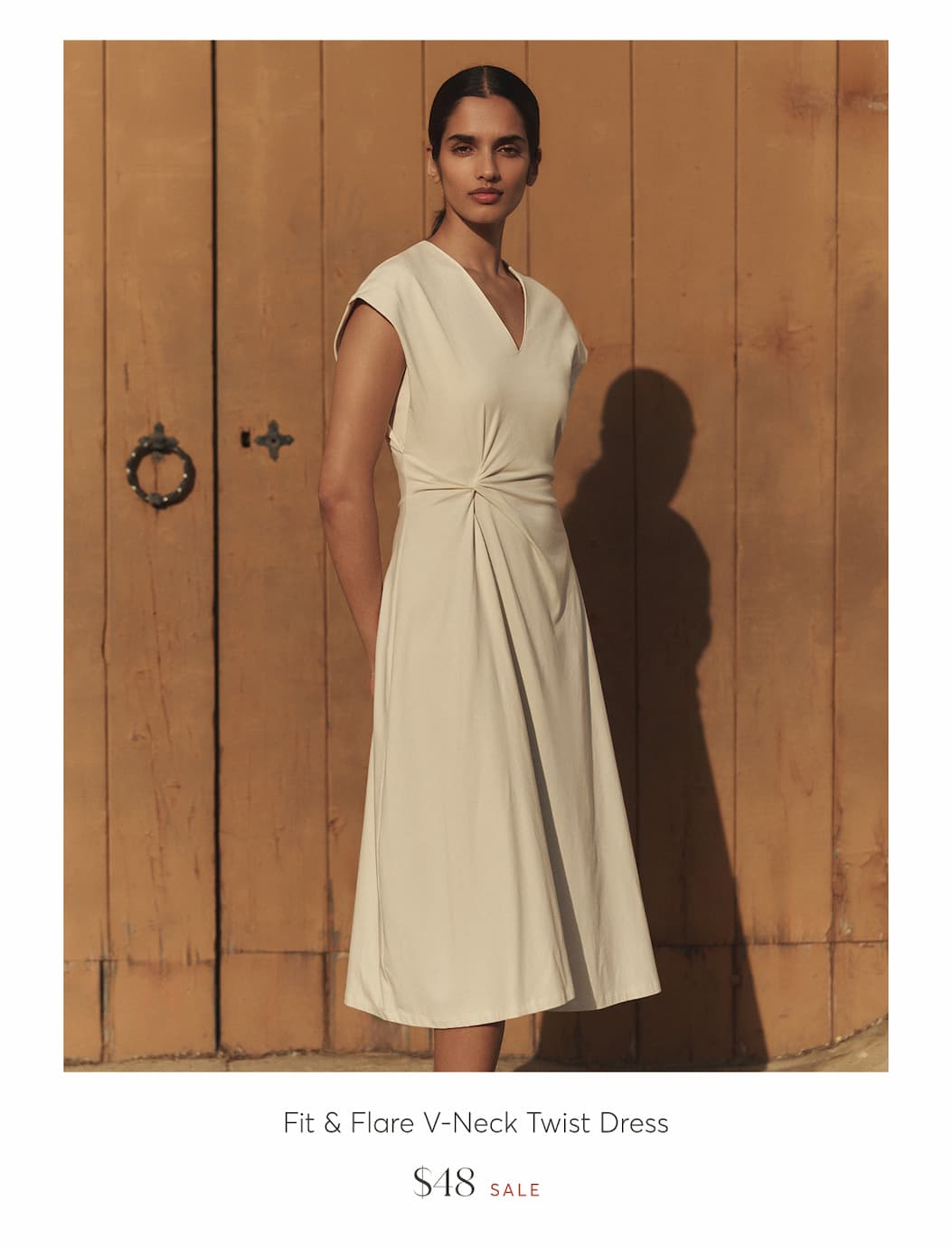 Fit & Flare V-neck Twist Dress