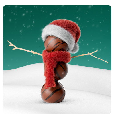 Chocolate Marbled with a Santa hat