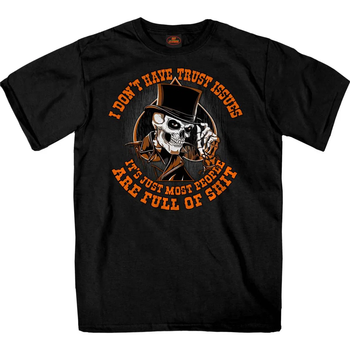 Image of Hot Leathers GMS1553 Men's Black I Don’t Have Trust Issues Printed T-Shirt