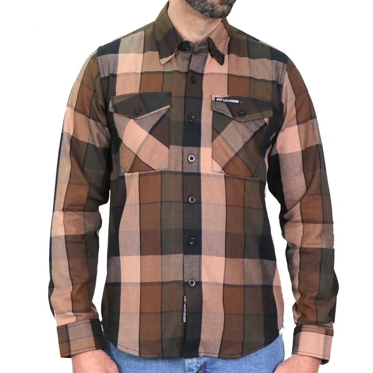 Image of Hot Leathers FLM2013 Men's Sidewinder Flannel Long Sleeve Shirt