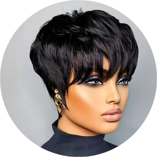 Ready to Wear Wig Pixie Cut Wig Short Curly Wigs for Women Real Human Hair Wigs