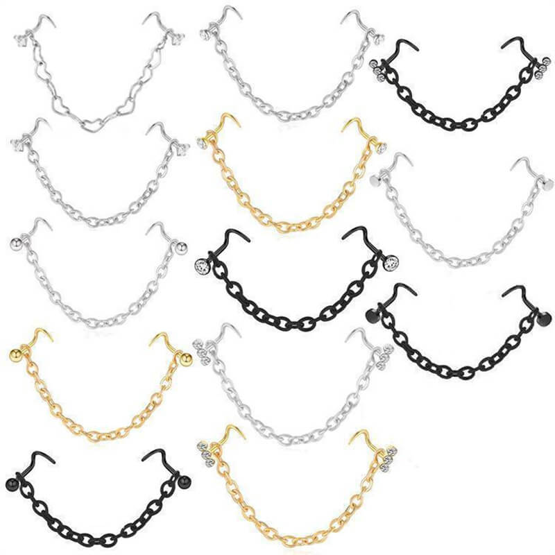Image of Simple Chain Stainless Steel Nose Ring