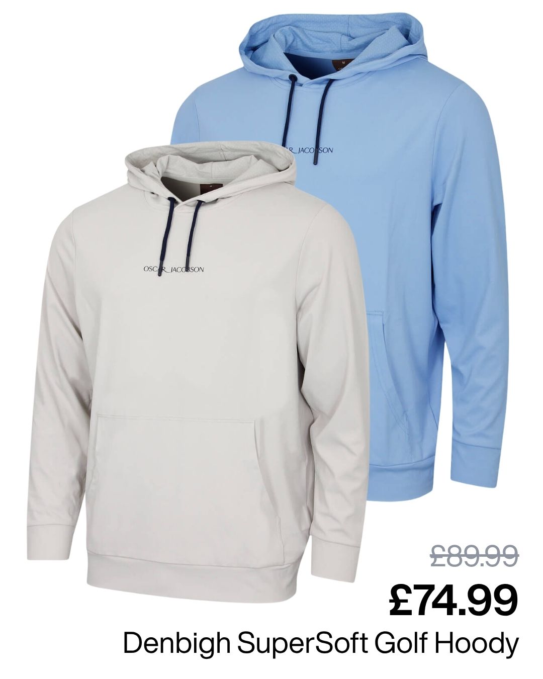 Oscar Jacobson Mens Denbigh Lightweight Breathable Super Soft Golf Hoody