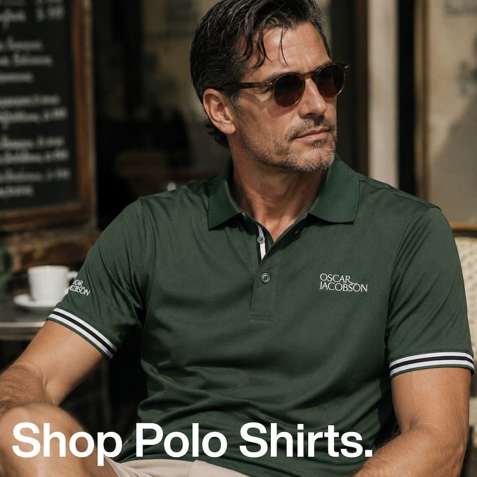 Oscar Jacobson Mens 2026 Durham Tour 4 Way Stretch Golf Polo Shirt
