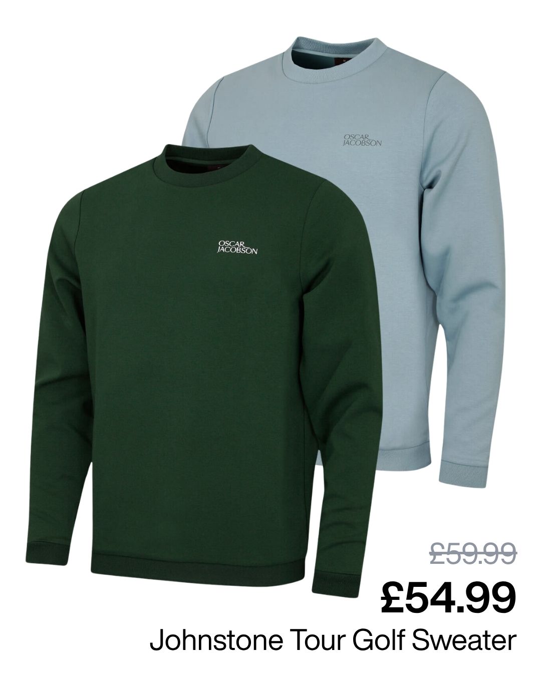 Oscar Jacobson Mens Johnstone Tour Comfortable Stretch Fabric Sweater