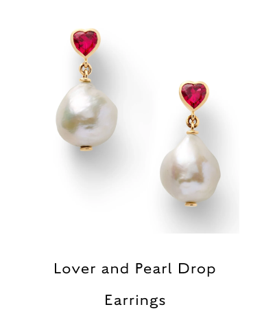 Lover and Pearl Drop Earrings