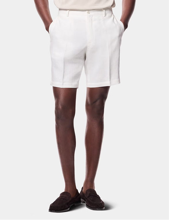 White Linen Shorts