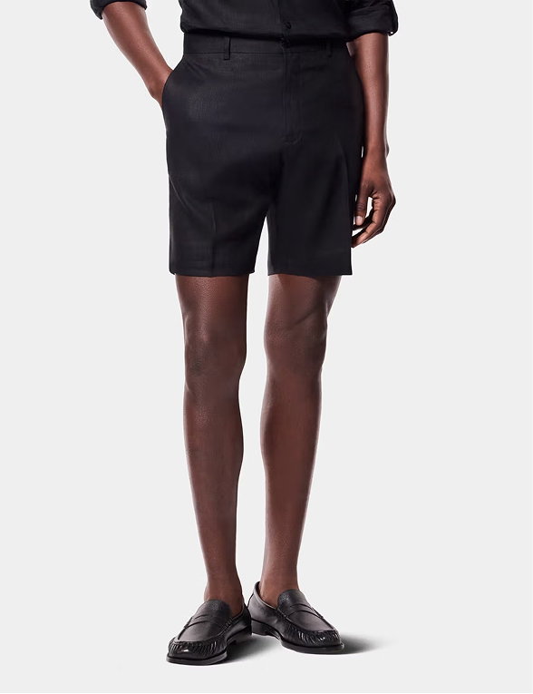 Black Linen Shorts