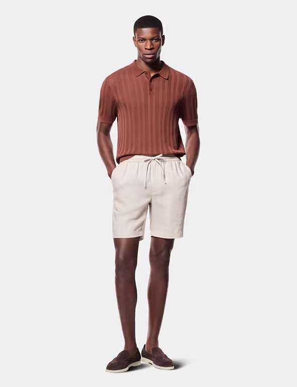 Beige Linen Shorts