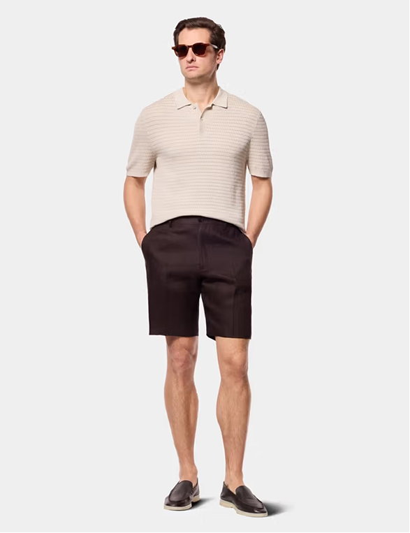 Chocolate Brown Linen Shorts