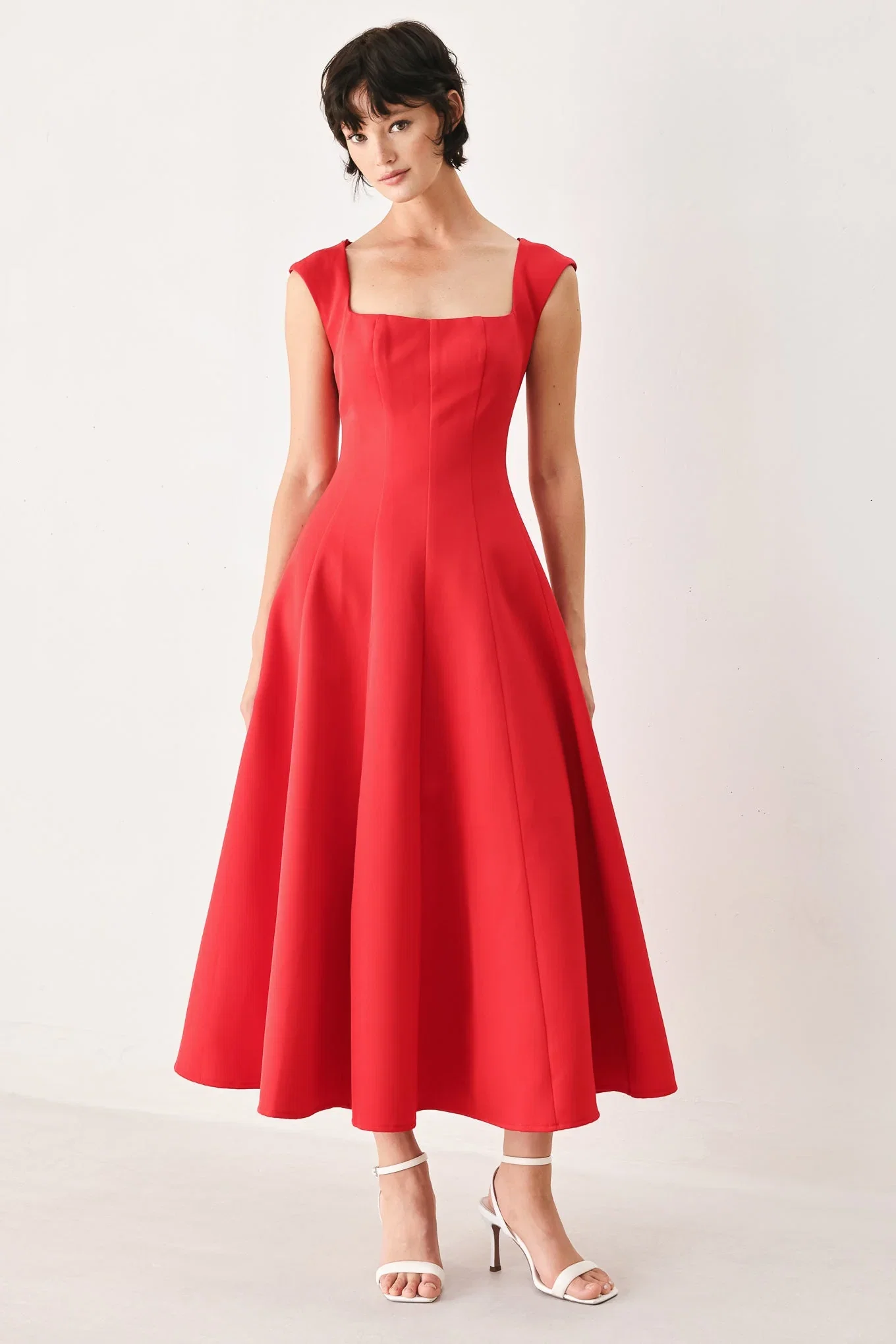 Image of Scarlet Romance Woven Midi Dress