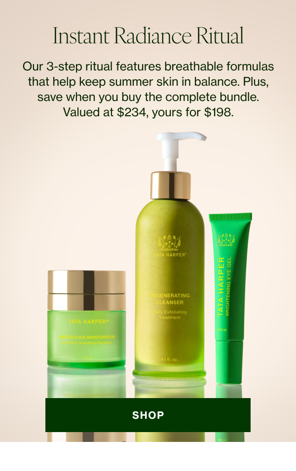 Our 3-step ritual features breathable formulas that help keep summer skin in balance. Plus, save when you buy the complete bundle. Valued at $234, yours for $198