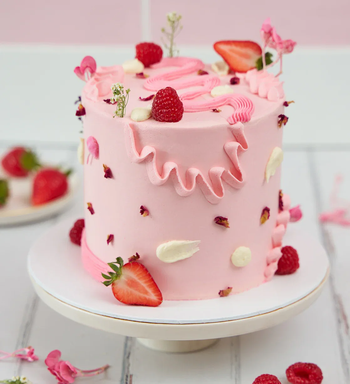 Image of Pink Fruity and Floral Cake