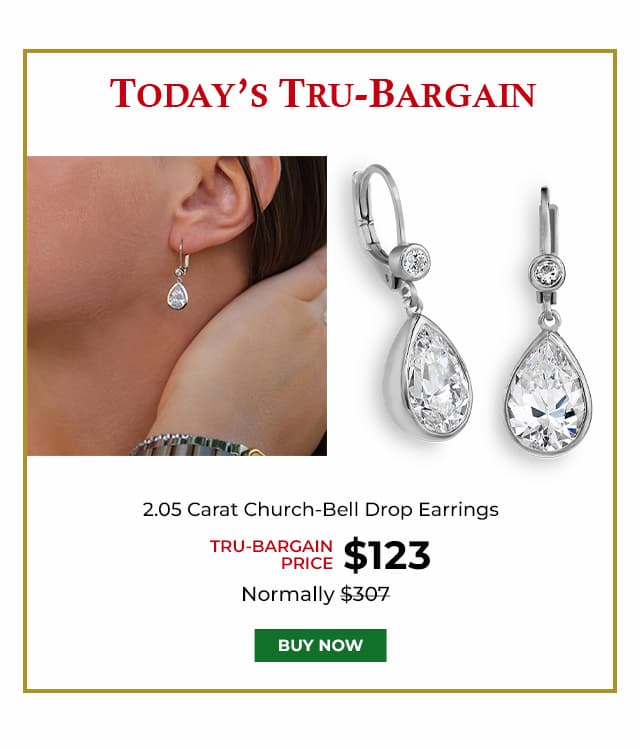 2 05 Carat Church Bell Drop Earrings Platinum Clad