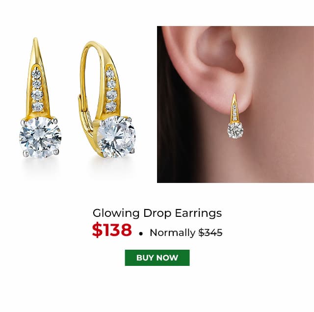 Glowing Drop Earrings Gold Clad