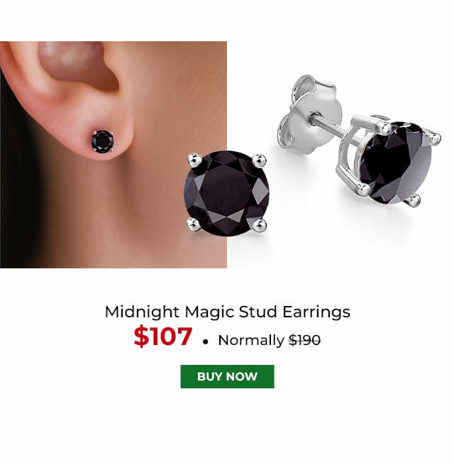 Midnight Magic Stud Earrings Platinum Clad