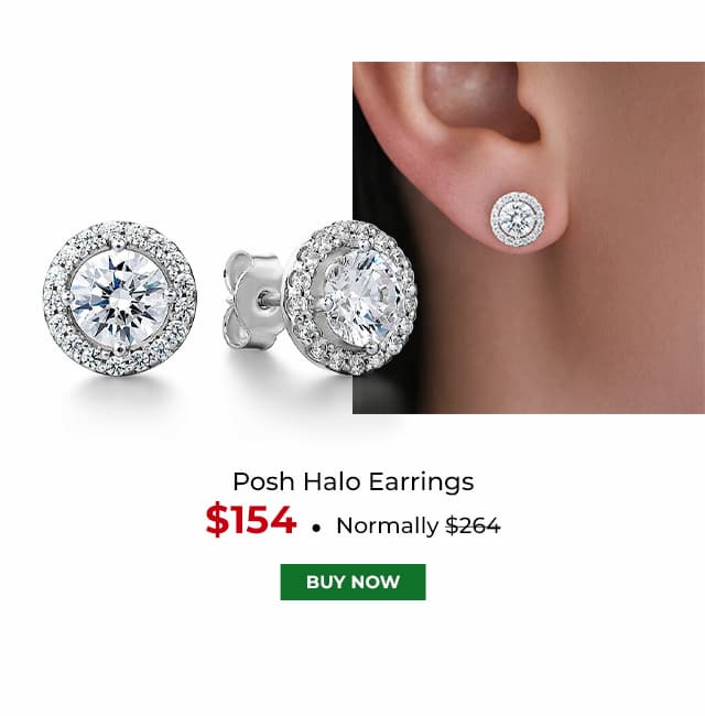 Posh Halo Earrings Platinum Clad
