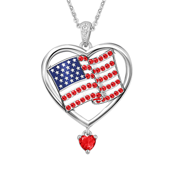 Heart of America Crystal Pendant