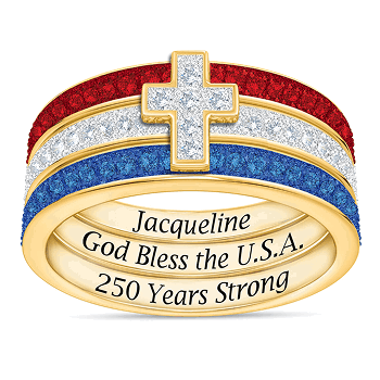 God Bless the USA Stackable Ring Set