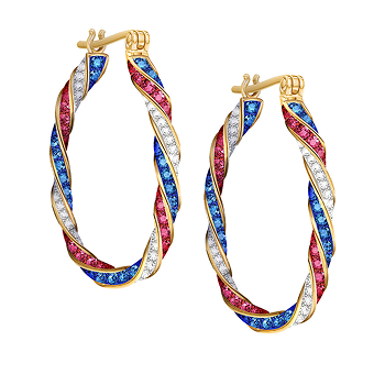 America the Beautiful Hoop Earrings