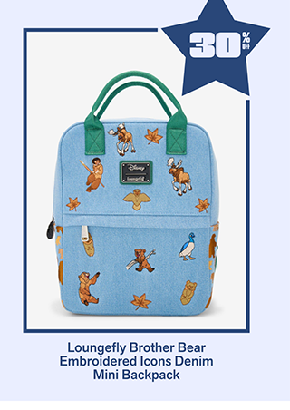 Loungefly Brother Bear Embroidered Icons Denim Mini Backpack