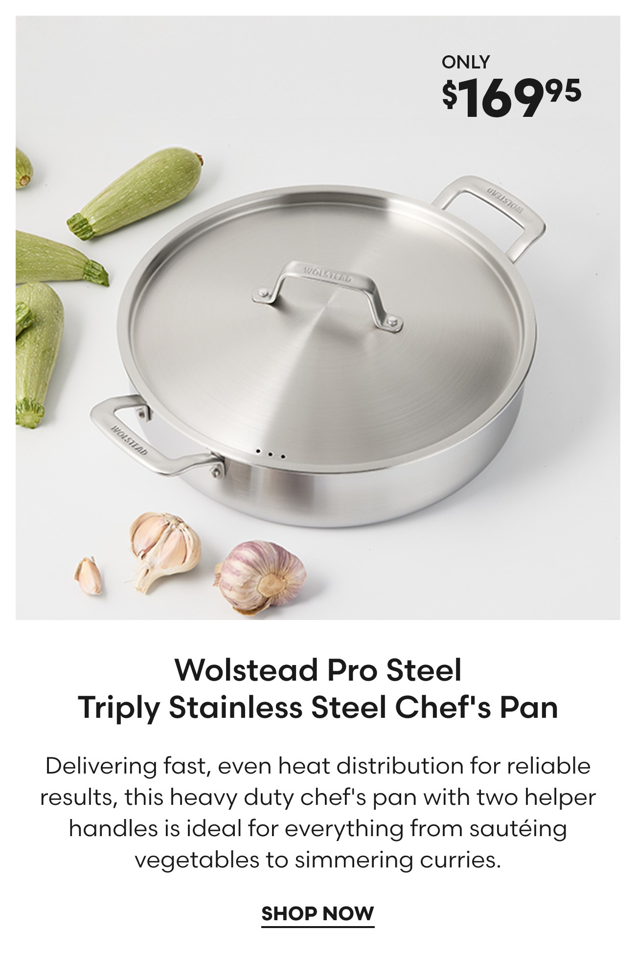 Wolstead Pro Steel 3pc Triply Stainless Steel Saucepan Set