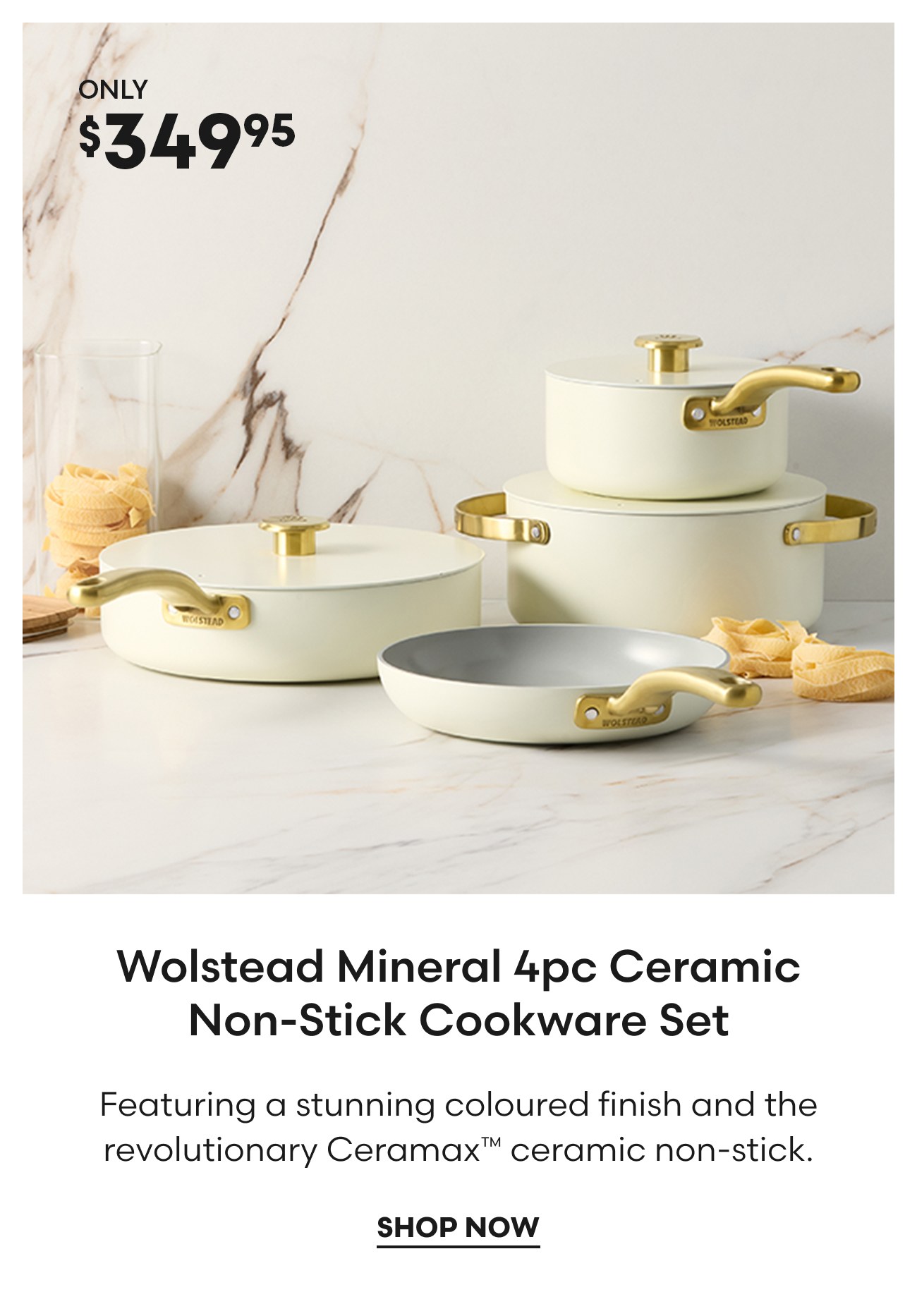 Wolstead Mineral 4pc Ceramic Non-Stick Cookware Set