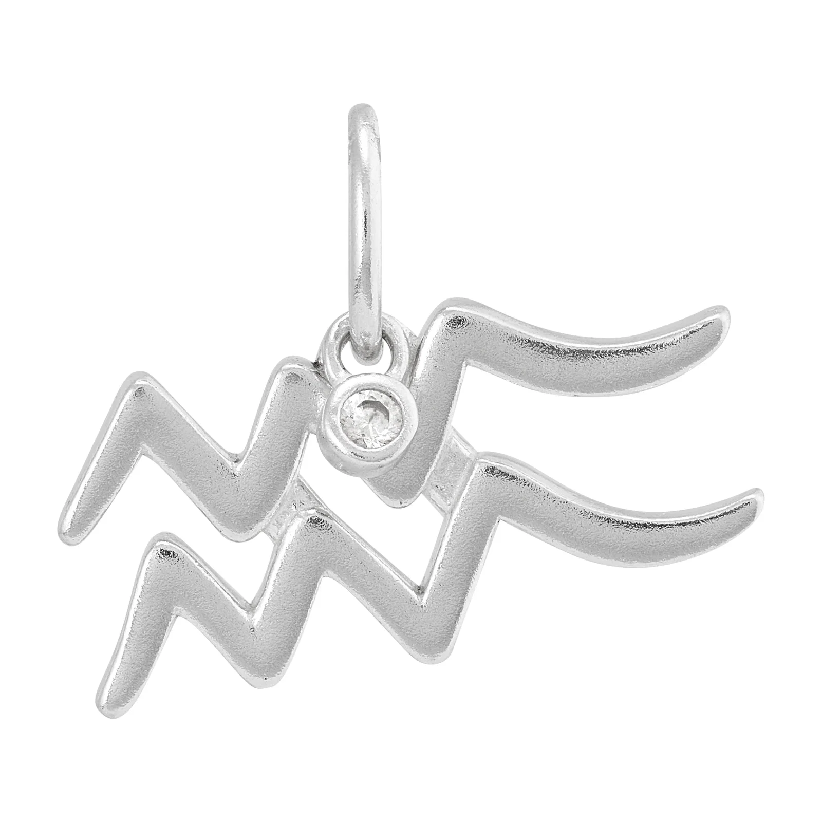 Petite Aquarius Charm, White Cubic Zirconia