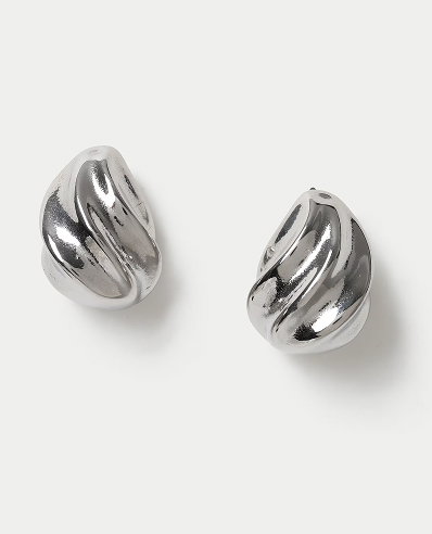 Autograph Silver Stainless Steel Teardrop Stud Earrings